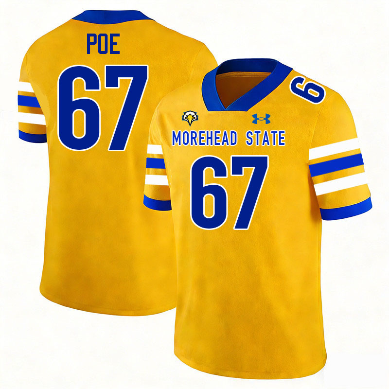 Morehead State Eagles #67 Billy Poe College Football Jerseys,Uniforms-Gold